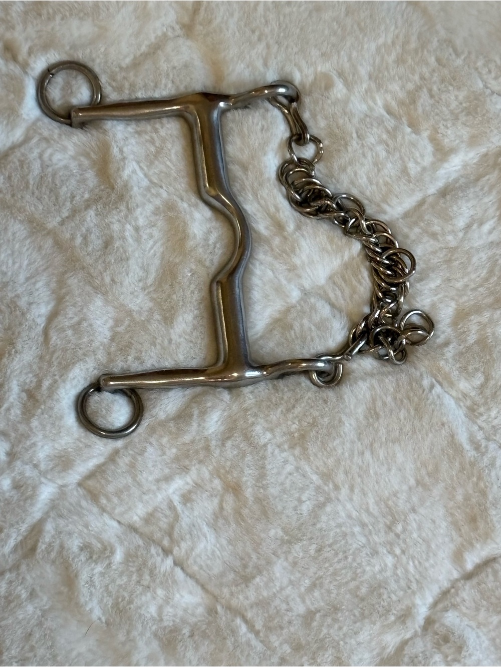 Antique style Stainless Steel Horse Bit with Chain - Silver - Picture 9 of 9